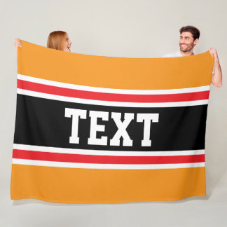 Sportlich Helles Orange Rot Schwarze Streifen YOUR Fleecedecke