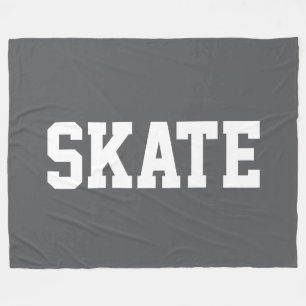 Sportlich Kühnes Sportliches Weiß SKATE Text Auf S Fleecedecke