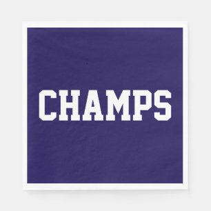 Sportlich mutiges, marineblaues CHAMPS mit weißem Serviette