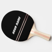 Sportlich personalisiert mit Monogramm Schwarz-wei Tischtennis Schläger (Seitenansicht)
