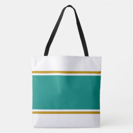 Sportlich weiße, Aquamarin-braune Rennstreifen auf Tasche