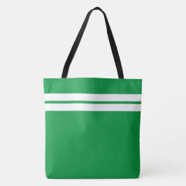 Sportlich weiße Twin Racing Streifen auf Kelly Gre Tasche