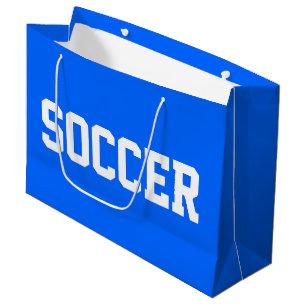 Sportliche 70er Jahre Weiße FUßBALL-Schrift auf st Große Geschenktüte
