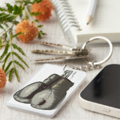 Sportliche alte Boxhandschuhe Schlüsselanhänger (Vorderseite rechts)