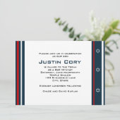 Sportliche Bar Mitzvah Einladung Baseball (Stehend Vorderseite)