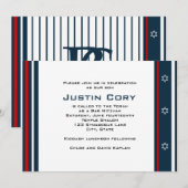 Sportliche Bar Mitzvah Einladung Baseball (Vorne/Hinten)