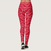 Sportliche Baseball-weißes rotes Muster-Yoga Leggings (Rückseite)