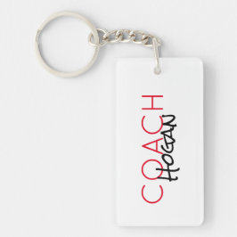 Sportliche benutzerdefinierte COACH-NAME rote Team Schlüsselanhänger