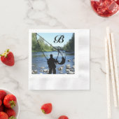 Sportliche Betonung Fliegenfischen Cocktail Serviette (Beispiel)