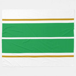 Sportliche, breite, helle, grüne Streifen auf weiß Fleecedecke