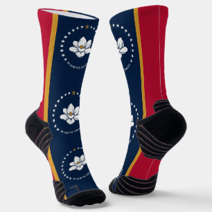 Sportliche Crew-Socke mit Flagge von Mississippi, Socken