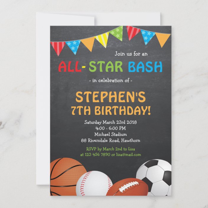 Sportliche Einladung zum Geburtstag / Sporteinladu Zazzle.de