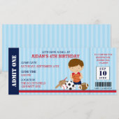 Sportliche Einladungen zum Geburtstag (Kinderdusch (Vorne/Hinten)