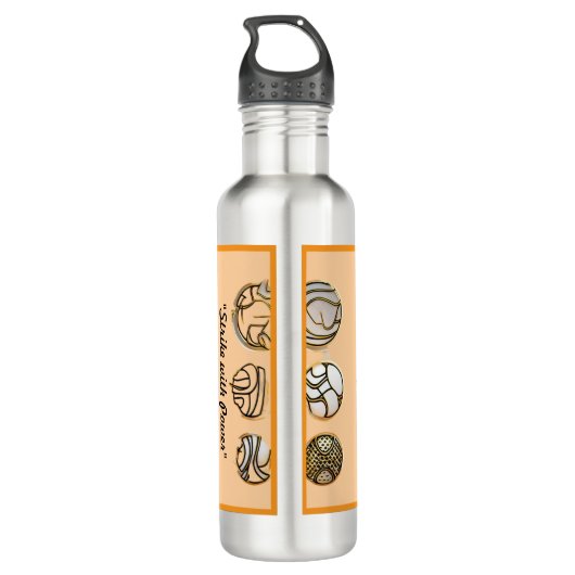 "Sportliche Exzellenz" Edelstahlflasche (Rückseite)