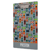 Sportliche, farbenfrohe Rennwagen Kinder Personali Klemmbrett (Links)