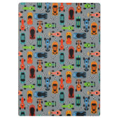 Sportliche, farbenfrohe Rennwagen Kinder Personali Klemmbrett (Rückseite)