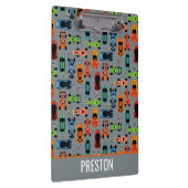 Sportliche, farbenfrohe Rennwagen Kinder Personali Klemmbrett (Rechts)