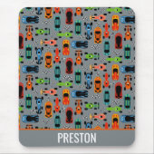 Sportliche, farbenfrohe Rennwagen Kinder Personali Mousepad (Vorne)