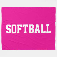 Sportliche, fette weiße SOFTBALL-Schrift auf strah