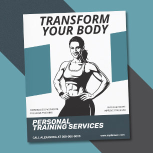 Sportliche Frau Silhouette - Fitness-Trainerin Flyer
