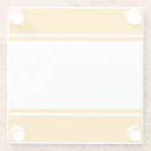 Sportliche Fun, weiße Streifen auf goldgelb Glasuntersetzer (Rückseite)