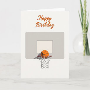 Sportliche Geburtstagskarte mit Basketballkorb Karte