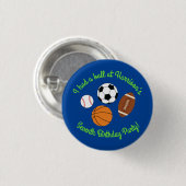 Sportliche Geburtstagsparty Kinder Niedlich Button (Vorne & Hinten)