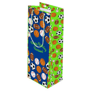 Sportliche Geburtstagsparty Kinder Niedlich Geschenktüte Für Weinflaschen