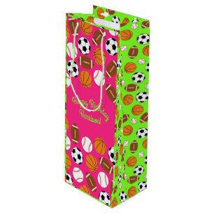 Sportliche Geburtstagsparty Kinder Niedlich Pink G Geschenktüte Für Weinflaschen