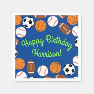 Sportliche Geburtstagsparty Kinder Niedlich Serviette