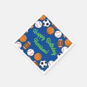 Sportliche Geburtstagsparty Kinder Niedlich Serviette (Ecke)