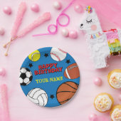 Sportliche Geburtstagsparty-Personalisierte Papier Pappteller (Party)