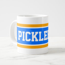 Sportliche Helle Blau Orange PICKLEBALL Streifen Jumbo-Tasse
