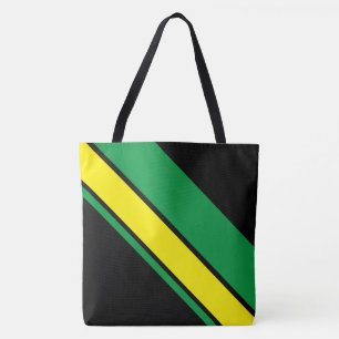 Sportliche helle grüne gelbe Rennstreifen auf Schw Tasche