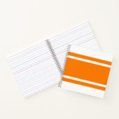 Sportliche, helle, orangefarbene Streifen auf weiß Notizblock (Innenseite)