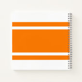 Sportliche, helle, orangefarbene Streifen auf weiß Notizblock (Rückseite)