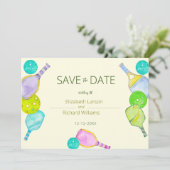 Sportliche Hochzeit Wasserfarben Pickleball Themen Save The Date (Stehend Vorderseite)