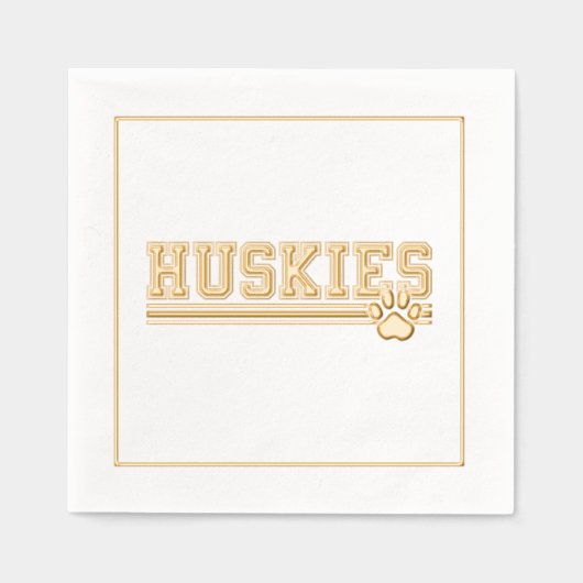 Sportliche Huskies Servietten Mit Folie (Vorderseite)
