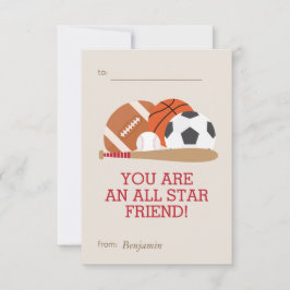 Sportliche Kinder Klassenräume Valentine Einladung