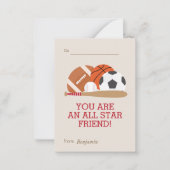 Sportliche Kinder Klassenräume Valentine Mitteilungskarte (Vorderseite)