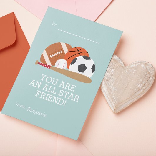 Sportliche Kinder Klassenräume Valentine Mitteilungskarte