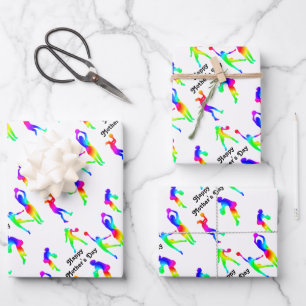 Sportliche Mama zum Muttertag glücklich Geschenkpapier Set