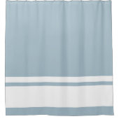 Sportliche, moderne weiße Streifen auf hellem Schi Duschvorhang (Vorderseite)