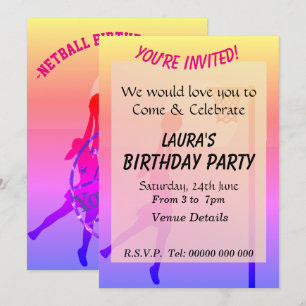 Sportliche Netball-Party Einladung