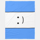 Sportliche Niedliche Smily-Face Bright Blue White Fleecedecke (Vorderseite)