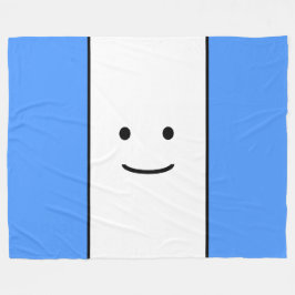 Sportliche Niedliche Smily-Face Bright Blue White  Fleecedecke