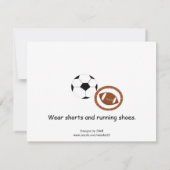 Sportliche Party Einladung (Rückseite)