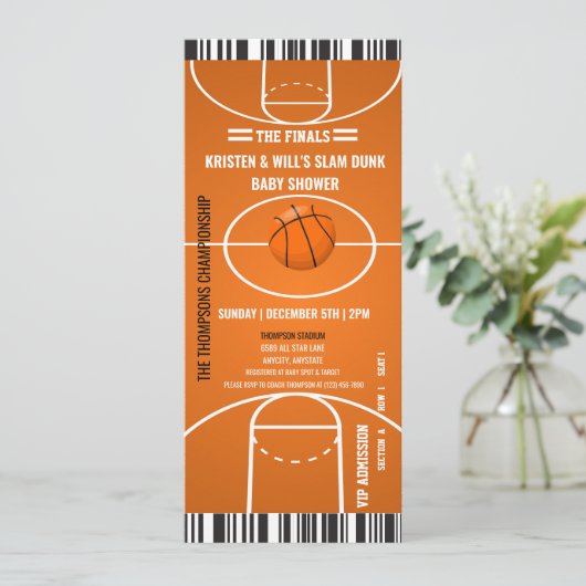 Sportliche Party Einladungen | Boy Baby Dusche (Stehend Vorderseite)