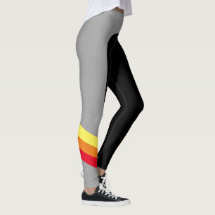 Sportliche rote/orange/gelbe Streifen-Leggings Leggings