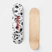 Sportliche Schwarz-Weiß-Fußball-Bälle Jungs Mädche Skateboard (Vorderseite)